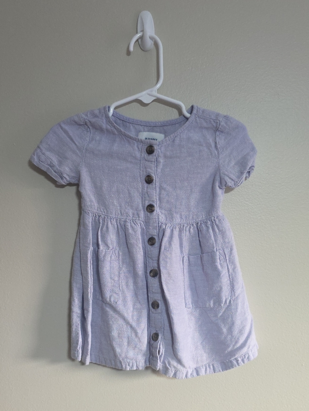Old Navy Light Lavender Button-Front Girls Casual Dress